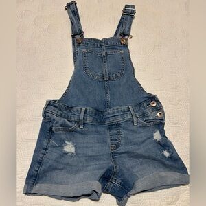 Abercrombie Kids Light Blue Denim Shortalls Overalls Size 11/12